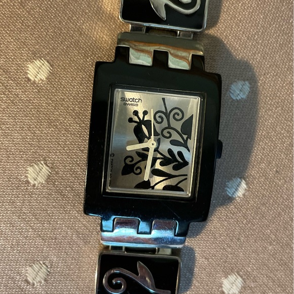 OOPS 👀Swatch Watch AG 2004 stainless steel enamel analog rectangular face - Picture 4 of 13
